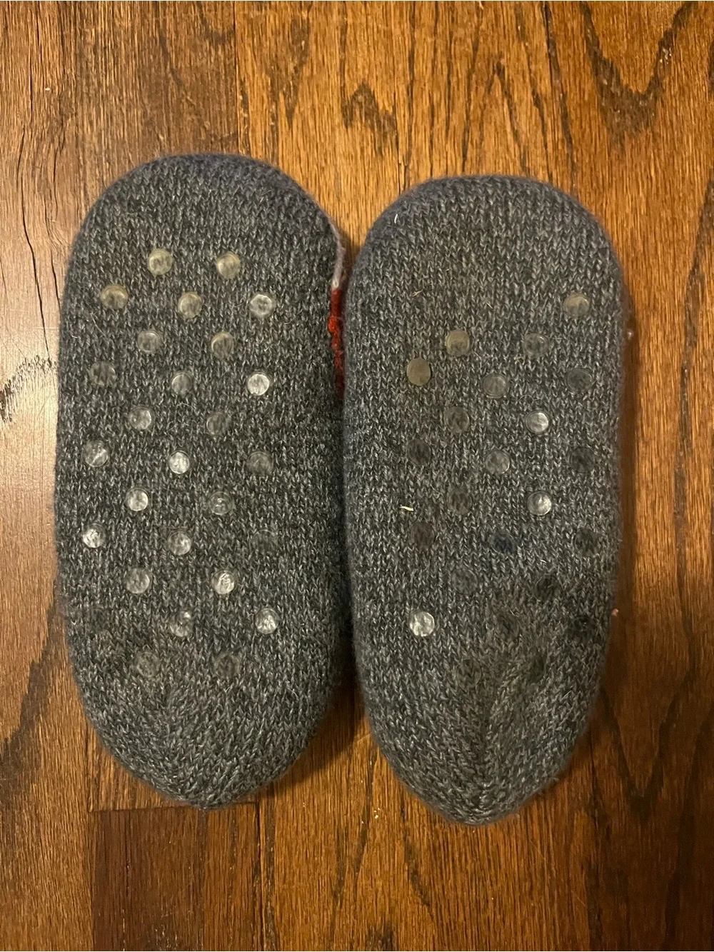 Cozy Gray & Orange Fox Slipper Socks